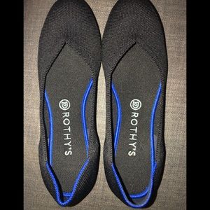 Rothy’s original round toe black flats - worn once